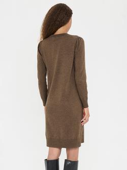 Saint Tropez Mila Round Neck Jumper Dress, Fondue Fudge Melange - view 2, Fondue Fudge Melange