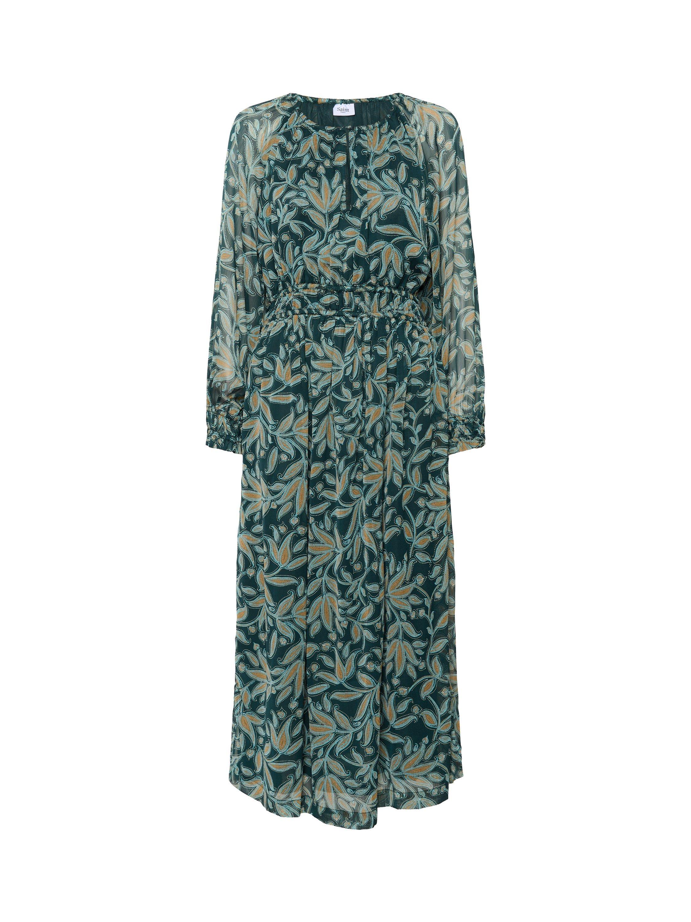 Product image 5 of 6, which shows Saint Tropez Maxine Pine Autumn Floral Maxi Dress, Pine/Multi, XS