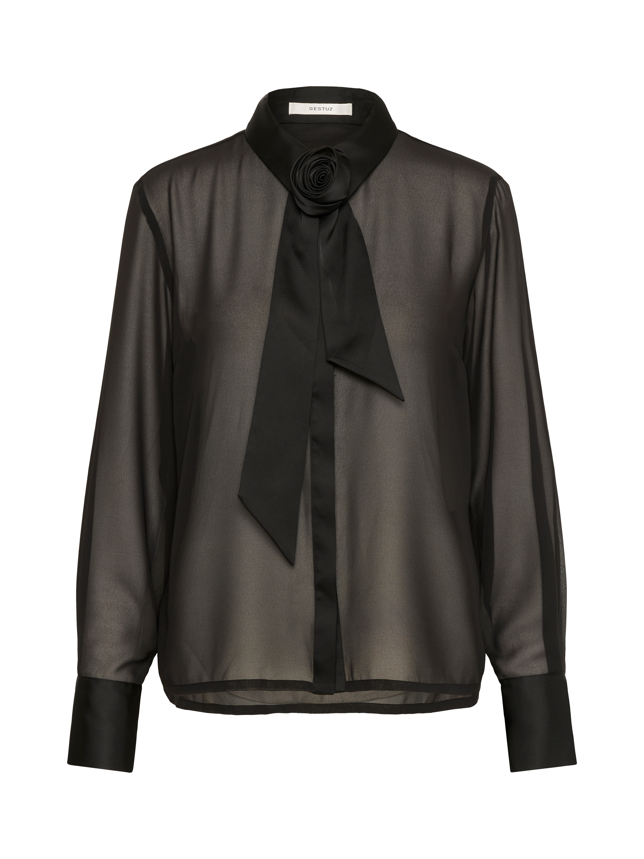 Product image 5 of 6, which shows Gestuz Lynne Sheer Shirt, Black, 8