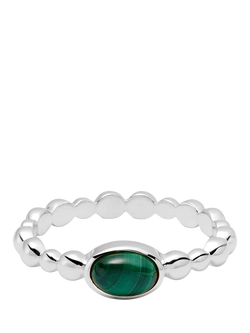 Daisy London Textured Stone Ring, Malachite/ Silv, Malachite/ Silv