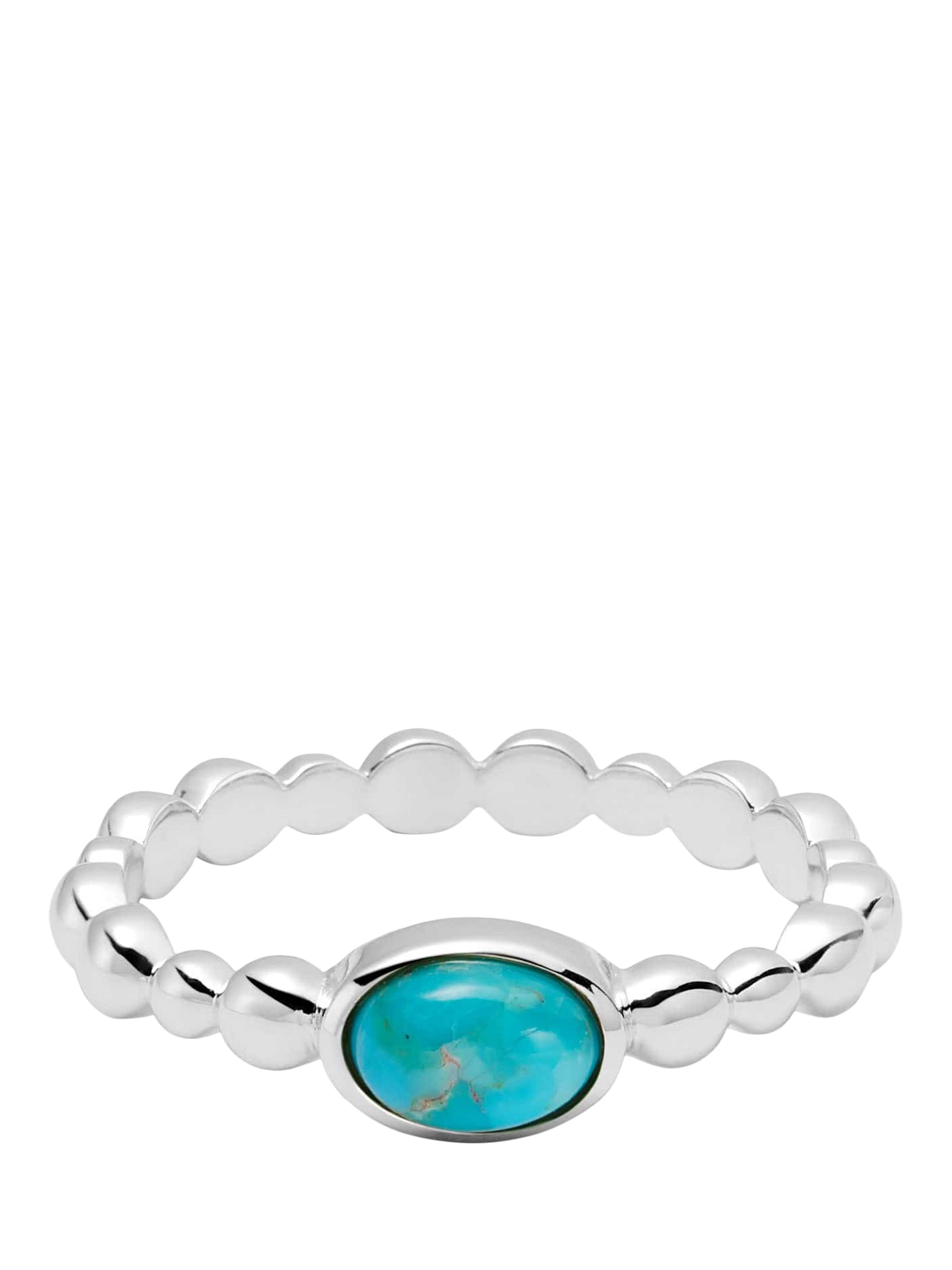Product image 1 of 4, which shows Daisy London Textured Stone Ring, Turquoise/ Silv, J