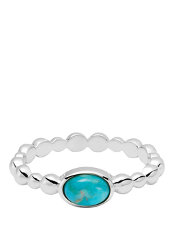 Daisy London Textured Stone Ring, Turquoise/ Silv, Turquoise/ Silv