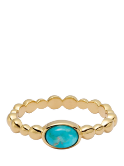 Daisy London Textured Stone Ring, Turquoise/ Gold, Turquoise/ Gold