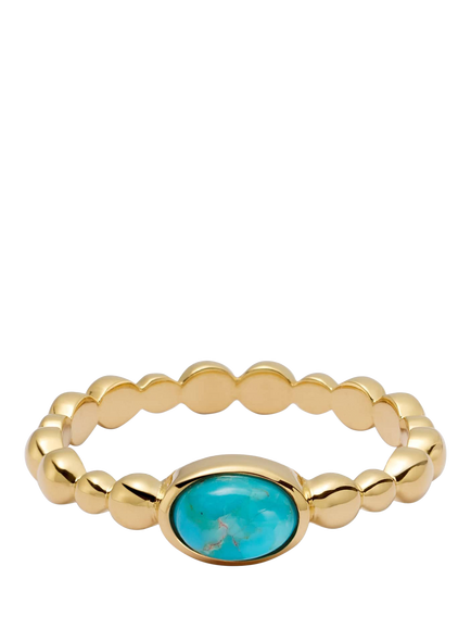 Daisy London Textured Stone Ring, Turquoise/ Gold, Turquoise/ Gold