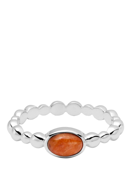 Daisy London Textured Stone Ring, Red Coral/ Silv, Red Coral/ Silv