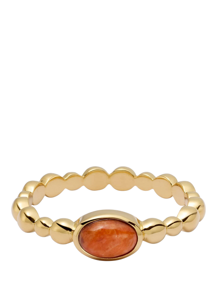 Daisy London Textured Stone Ring, Red Coral/ Gld, Red Coral/ Gld