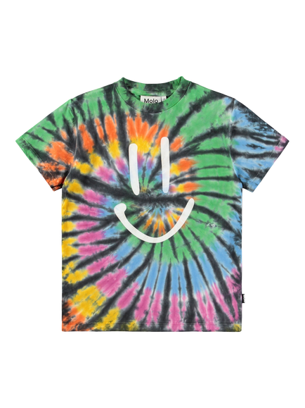 Molo Kids' Pure Cotton Tie Dye Smile T-Shirt, Summer Sand, Multi