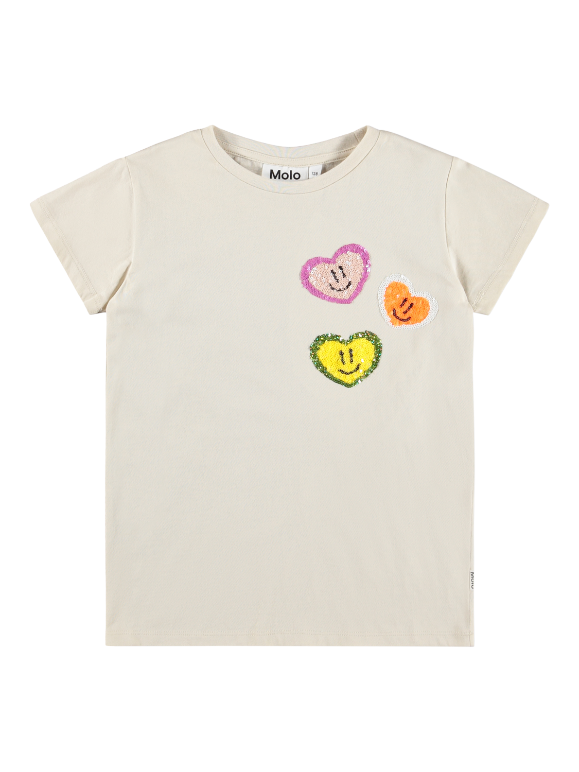 Product image 1 of 3, which shows Molo Kids' Ranva T-Shirt, Summer Sand, 4 years