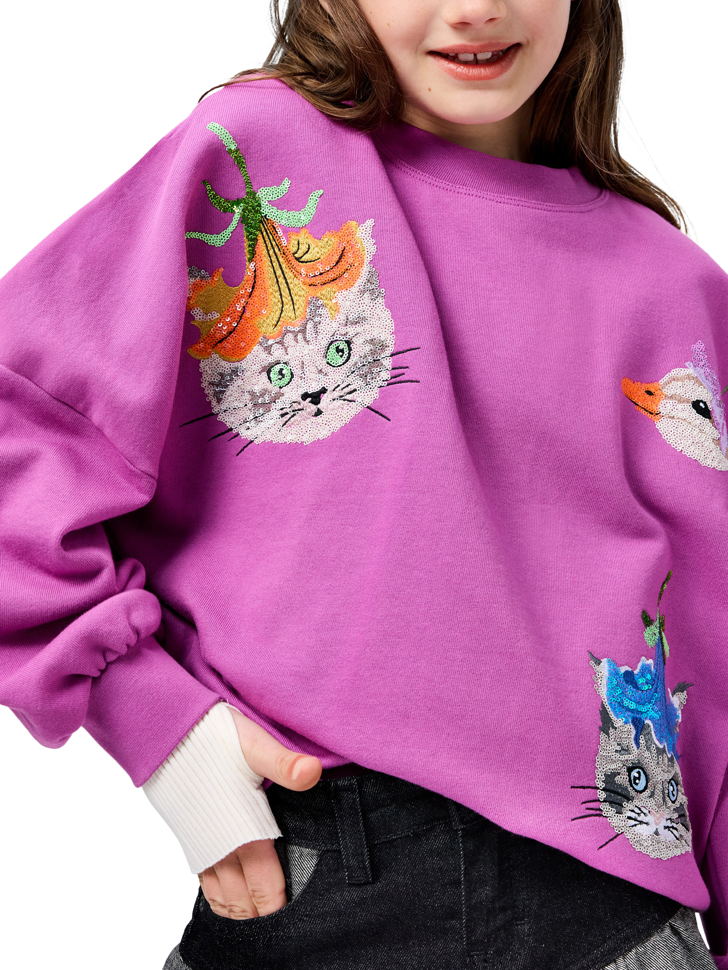 Product image 1 of 4, which shows Molo Kids' Animal Sparkle Jumper, Animal Sparkle, 4 years
