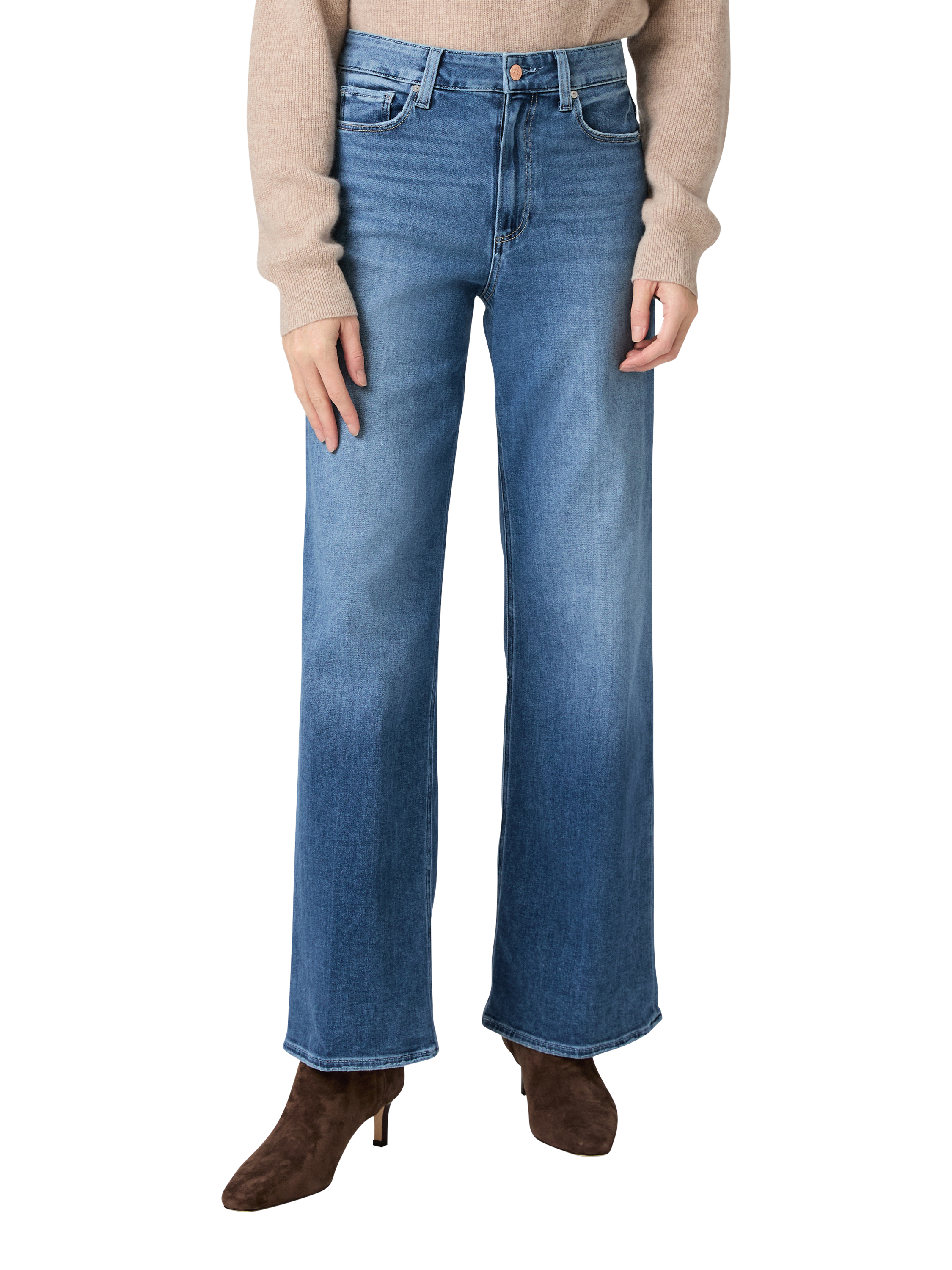 Product image 2 of 4, which shows PAIGE Anessa Wide Leg Jeans, Freeride, 24