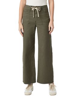 PAIGE Arellia Ankle Crop High-Rise Barrell Leg Jeans - view 2, Khaki