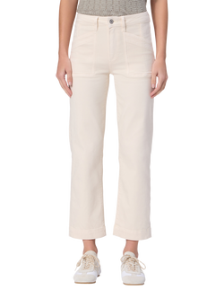 PAIGE Quincy Mid Rise Straight Ankle Jeans, Off White - view 2, Off White