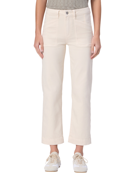 PAIGE Quincy Mid Rise Straight Ankle Jeans, Off White - view 2, Off White