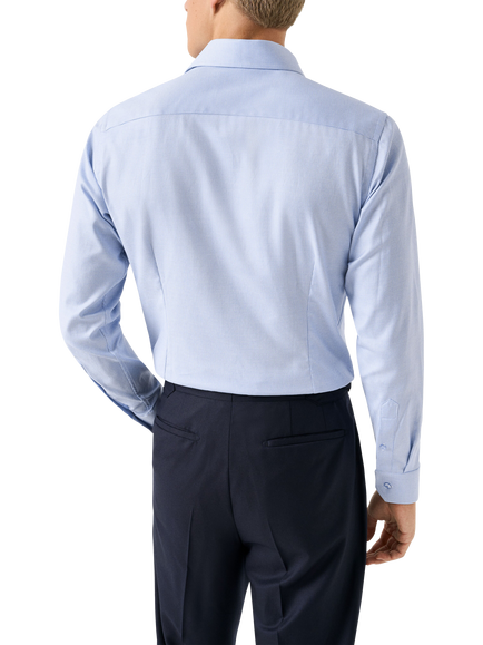 Eton Cotton Twill Regular Fit Semi-Solid Dress Shirt - view 2, Light Blue