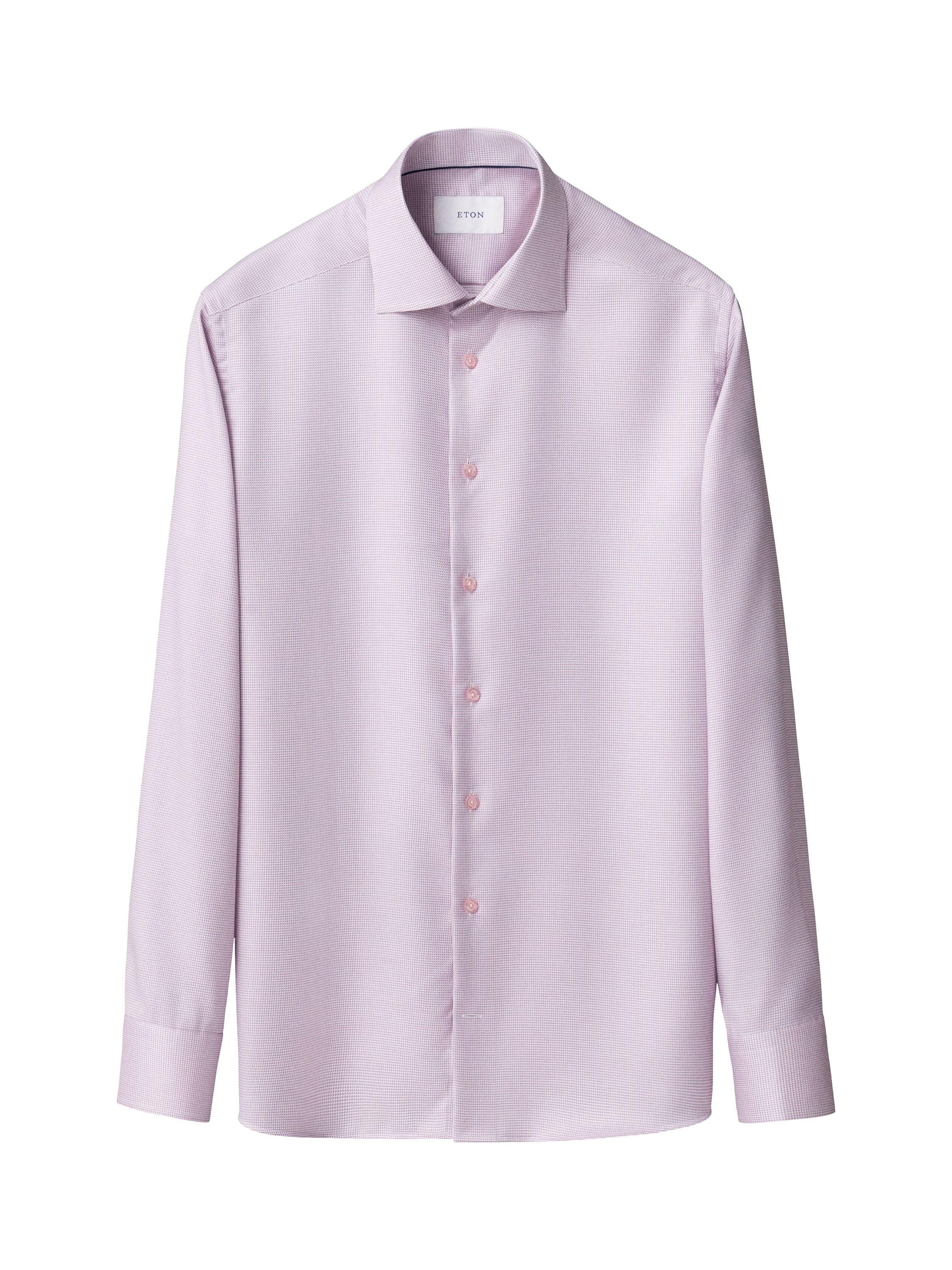 Product image 5 of 8, which shows Eton Cotton Twill Regular Fit Semi-Solid Dress Shirt, Pink, 14.5
