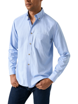 Eton Cotton Regular Fit Oxford Shirt, Dark Blue