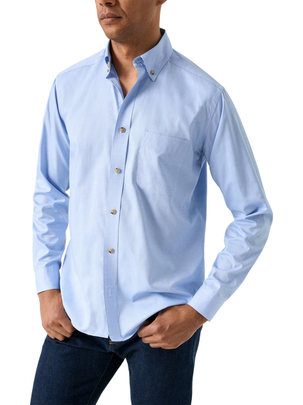 Eton Cotton Regular Fit Oxford Shirt, Dark Blue