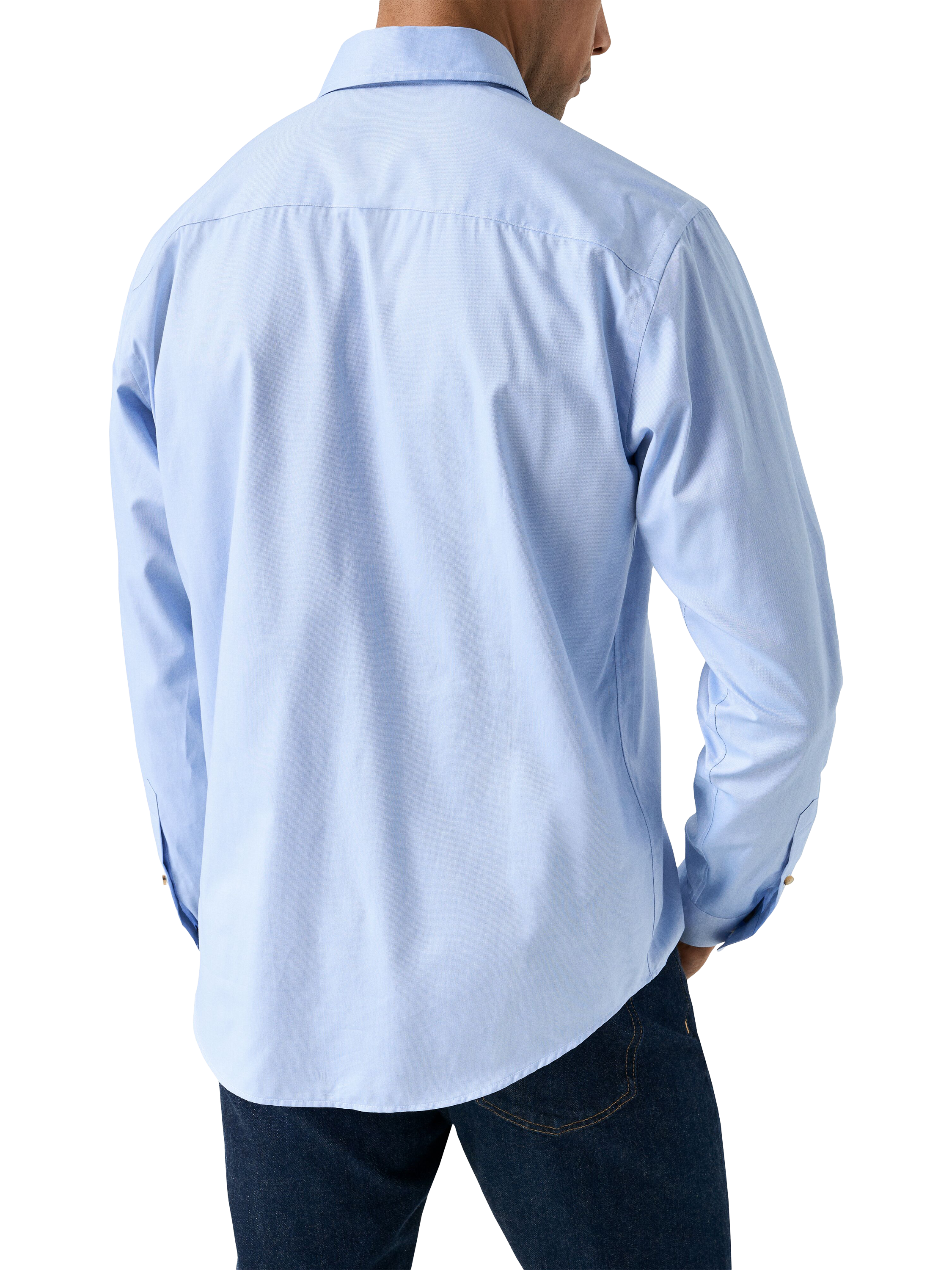 Product image 2 of 8, which shows Eton Cotton Regular Fit Oxford Shirt, Dark Blue, S