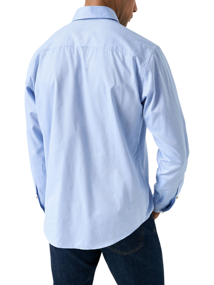 Eton Cotton Regular Fit Oxford Shirt - view 2, Dark Blue