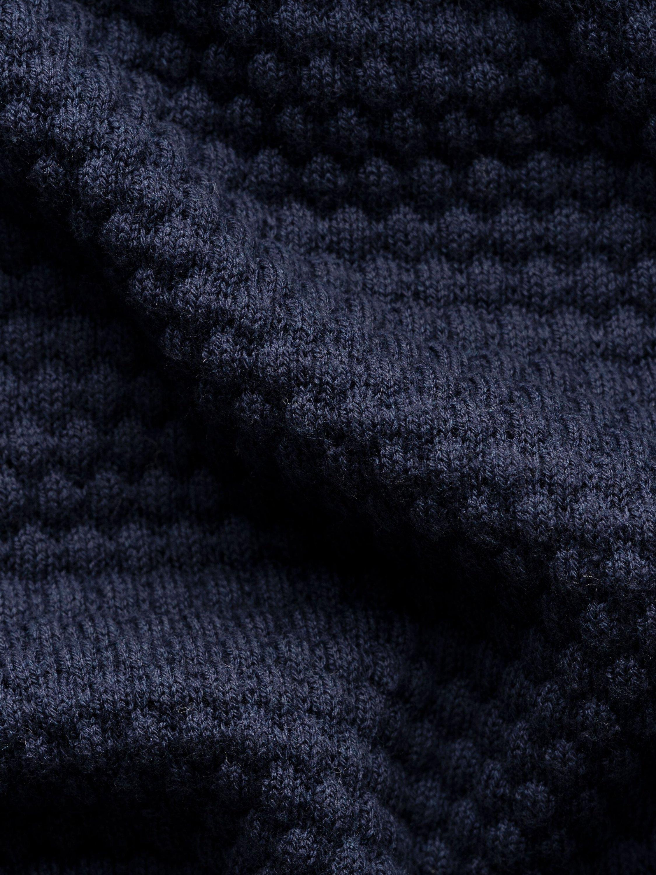 Product image 7 of 7, which shows Eton Egyptian Cotton Regular Fit Structured Crew Neck Jumper, Dark Blue, S