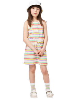 Molo Kids' Cherish Stripy Sleeveless Dress, Pastels Stripe, Pastels Stripe