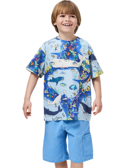 Molo Kids' Riley T-Shirt, Pixel Ocean, Pixel Ocean