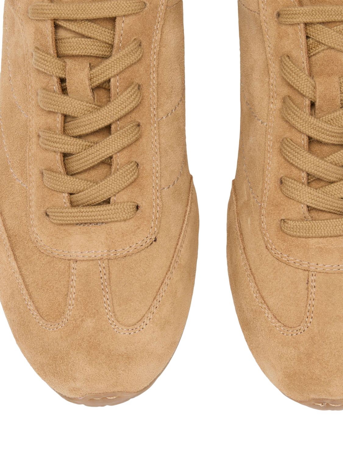 Product image 4 of 4, which shows Russell & Bromley Carr Suede Thin Sole Lace Up Trainers, Natural, 3