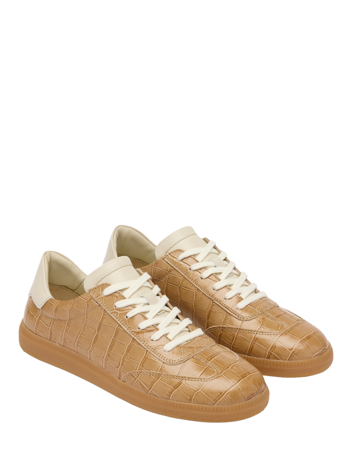 Product image 2 of 4, which shows Russell & Bromley Nordic Leather Thin Sole Trainers, Beige, 5