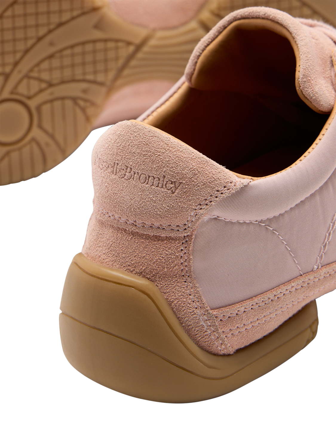 Product image 3 of 4, which shows Russell & Bromley Ruthwaite Suede Blend Split Sole Trainers, Pink, 3