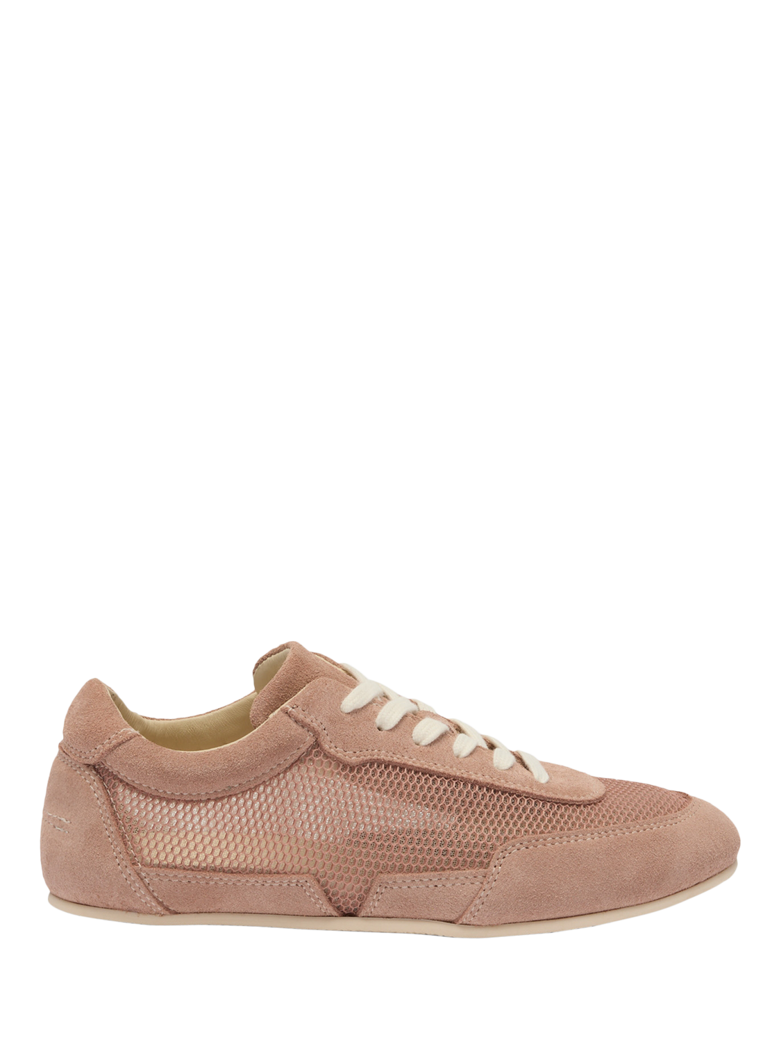 Product image 1 of 4, which shows Russell & Bromley CessSuede Blend Ultra Thin Sole Trainers, Pink, 4