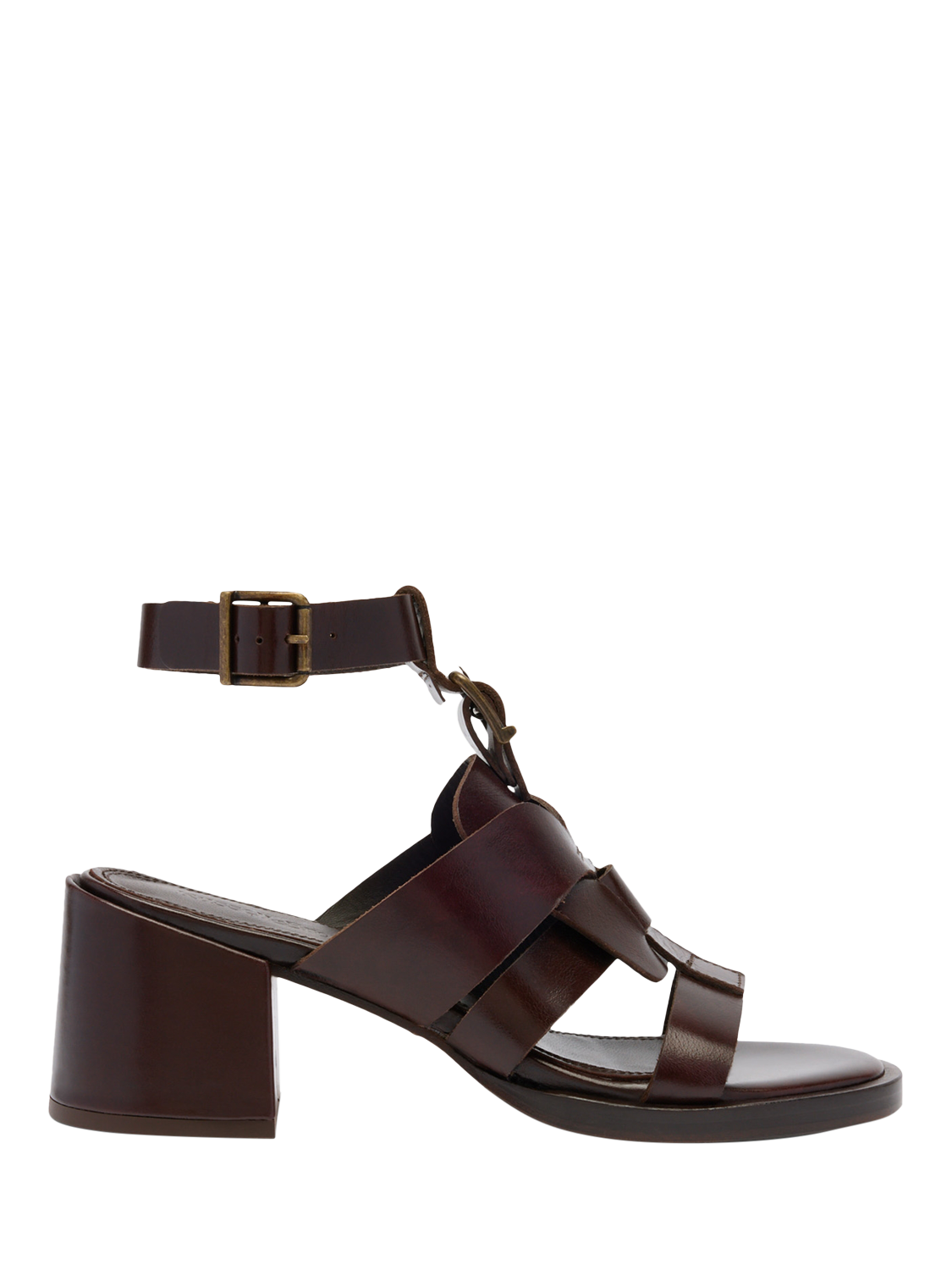 Russell Bromley Taston Leather Block Heel Fisherman Sandals