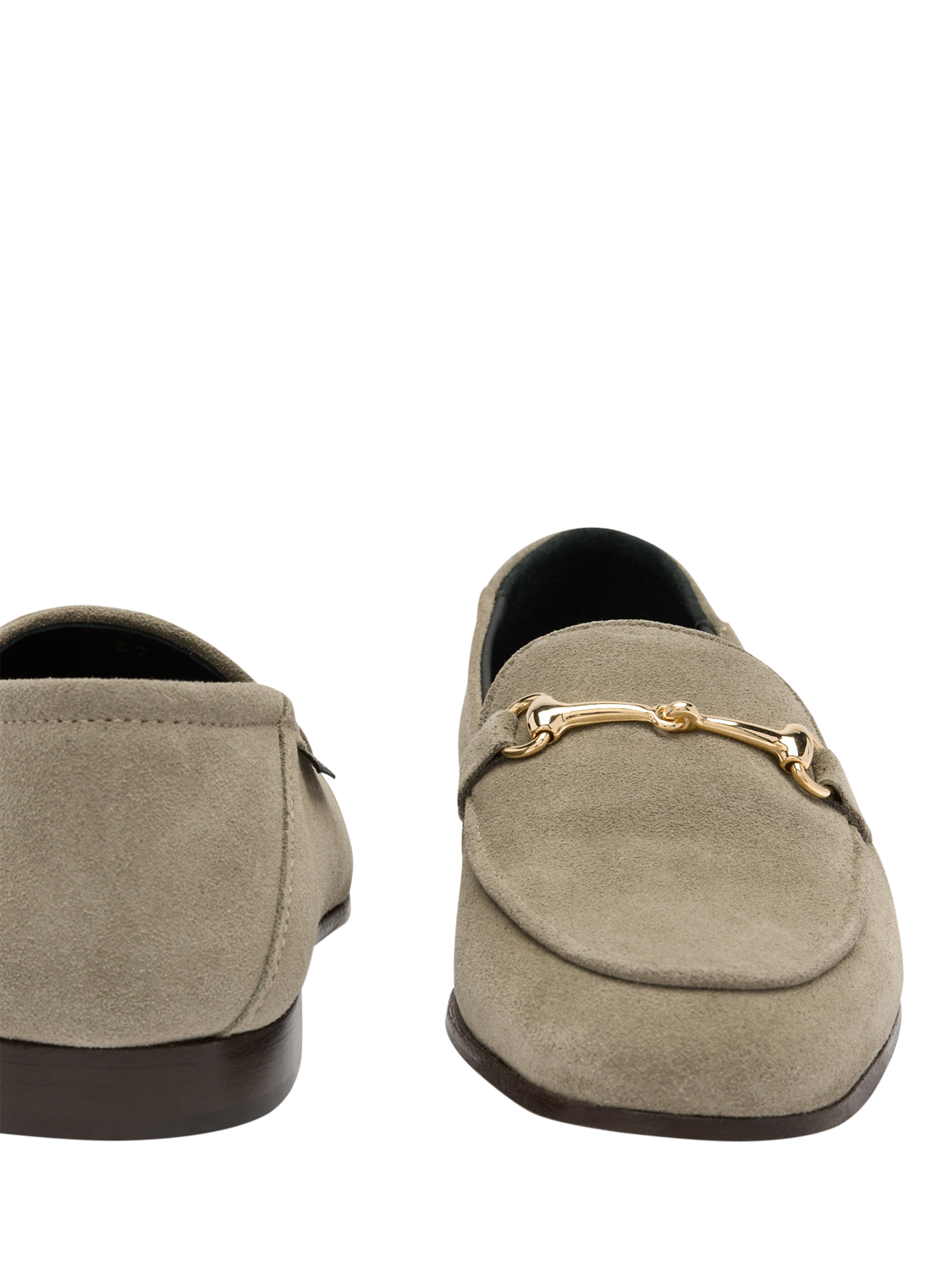 Product image 3 of 4, which shows Russell & Bromley Loafer Suede Snaffle Loafers, Green, 5