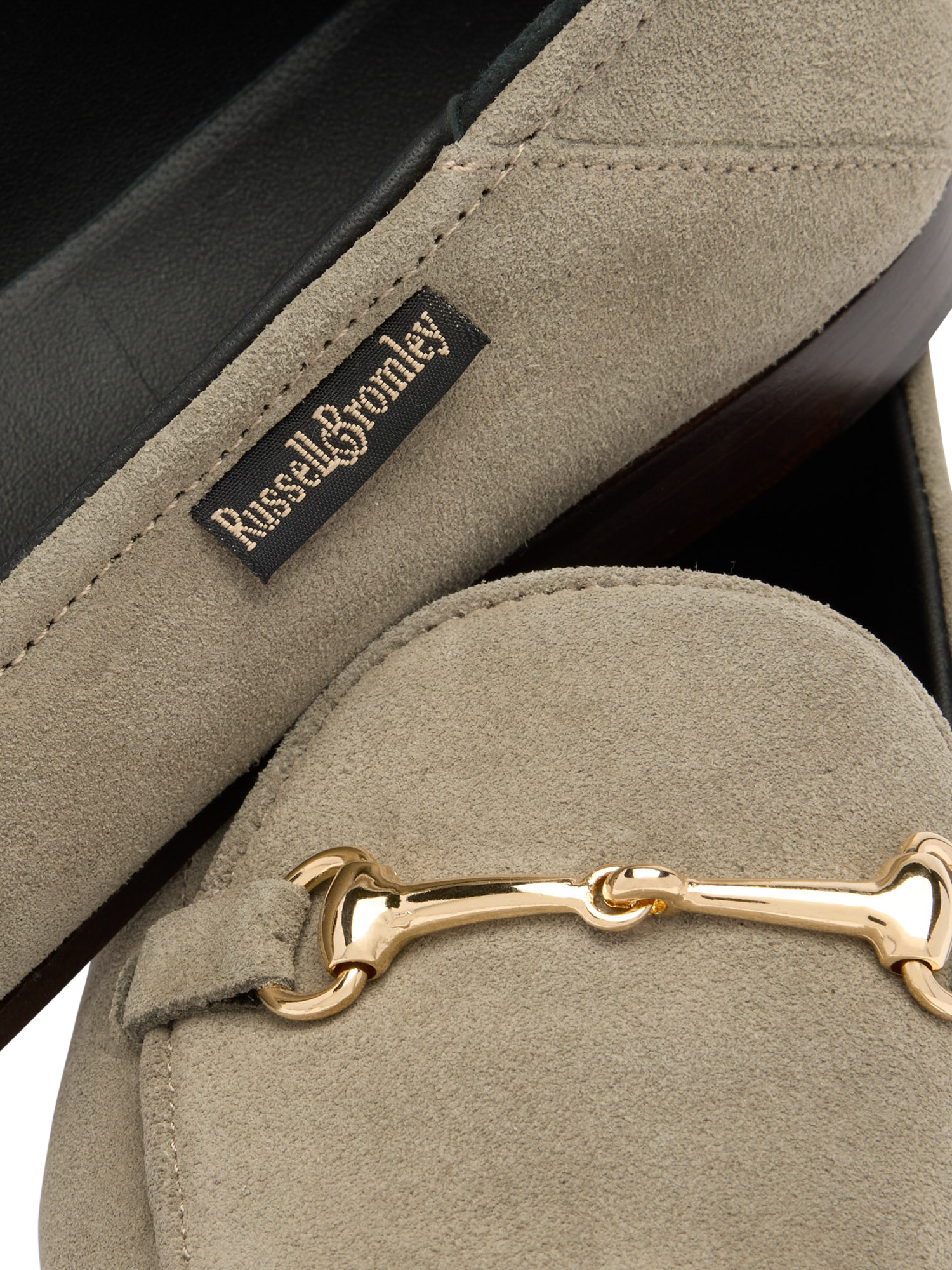 Product image 4 of 4, which shows Russell & Bromley Loafer Suede Snaffle Loafers, Green, 5