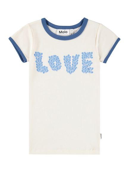 Molo Kids' Rhiannon Pure Cotton Short Sleeved T-Shirt, Love Blue, Love Blue