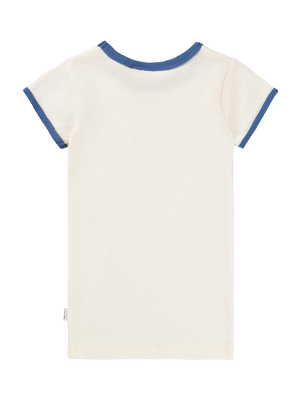 Molo Kids' Rhiannon Pure Cotton Short Sleeved T-Shirt, Love Blue - view 2, Love Blue