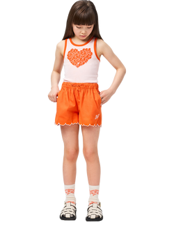 Molo Kids' Rosie Pure Cotton Sleeveless Heart Print Top, Pink Cloud, Pink Cloud