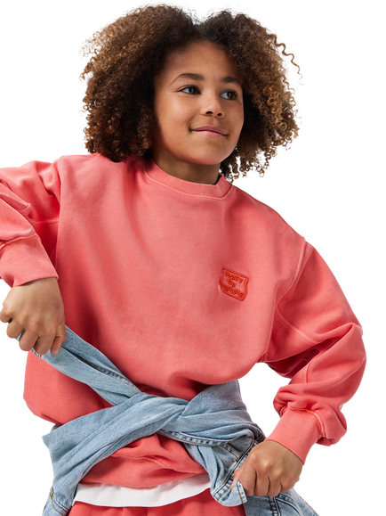 Molo Kids' Magni Pure Cotton Relaxed Sweatshirt, Red Ink, Red Ink
