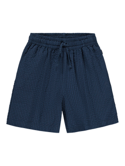 Molo Kids' Arto Cotton Seersucker Drawstring Shorts, Blue - view 2, Blue