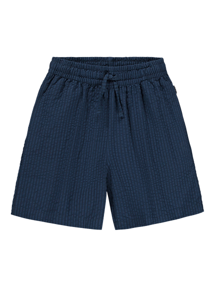 Molo Kids' Arto Cotton Seersucker Drawstring Shorts, Blue - view 2, Blue