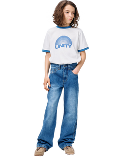 Molo Kids' Alban Relaxed Denim Jeans, Blue, Blue