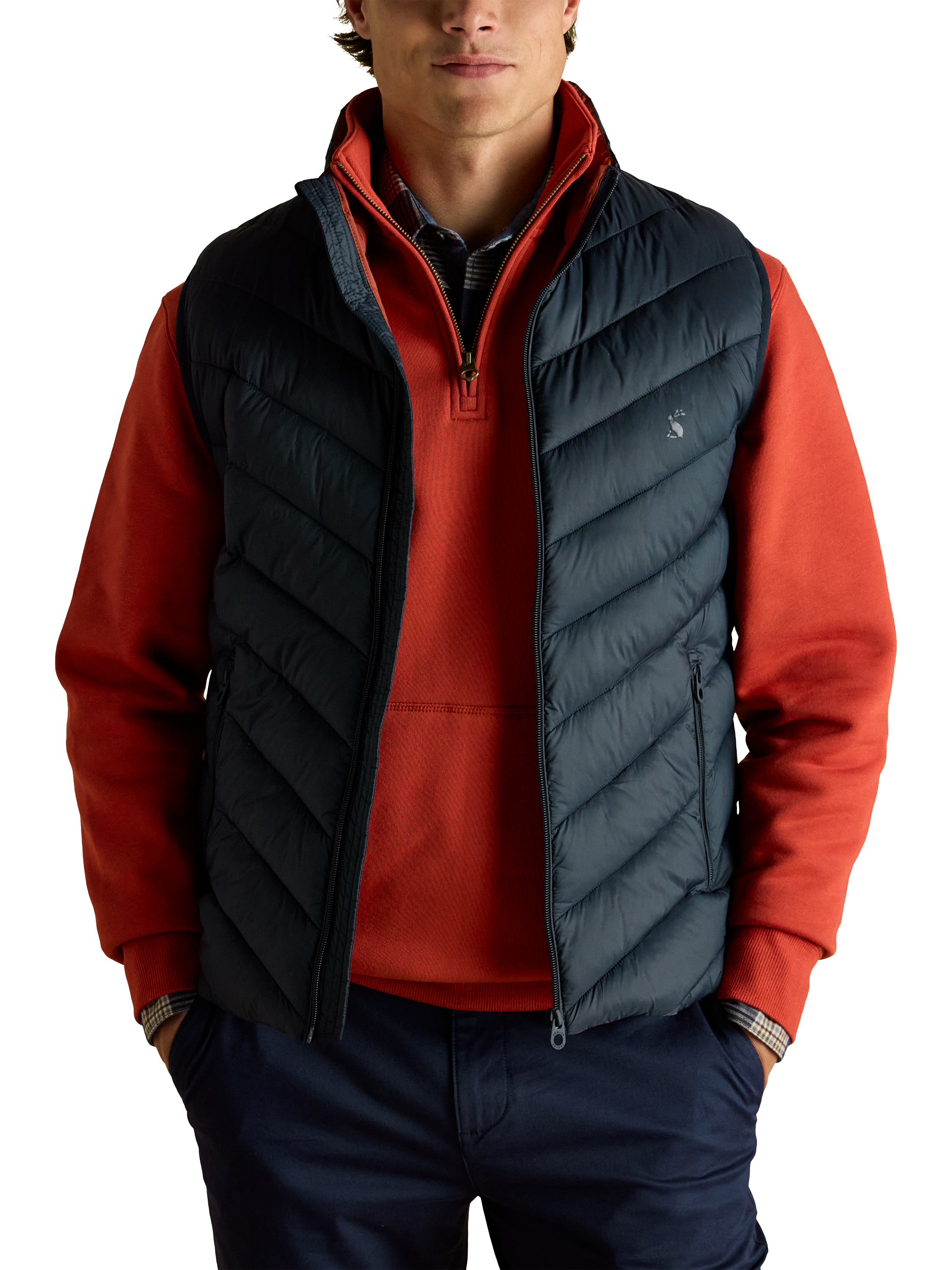 Product image 3 of 8, which shows Joules Garrett  Showerproof Gilet, Navy, S