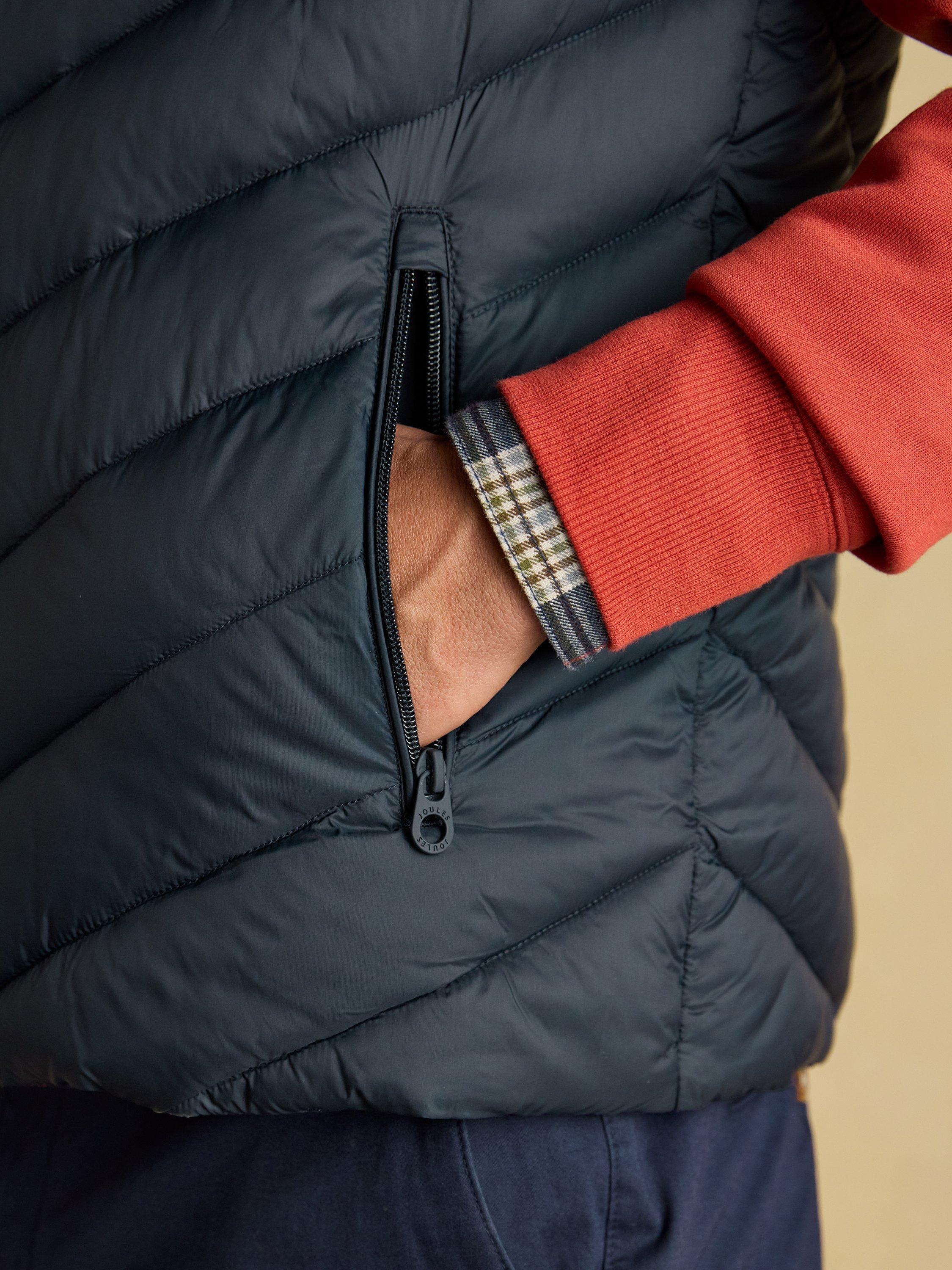 Product image 6 of 8, which shows Joules Garrett  Showerproof Gilet, Navy, S