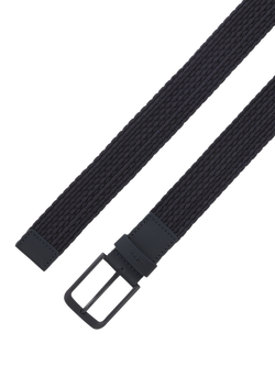 BOSS Elastic Woven & Leather Belt, Dark Blue - view 2, Dark Blue