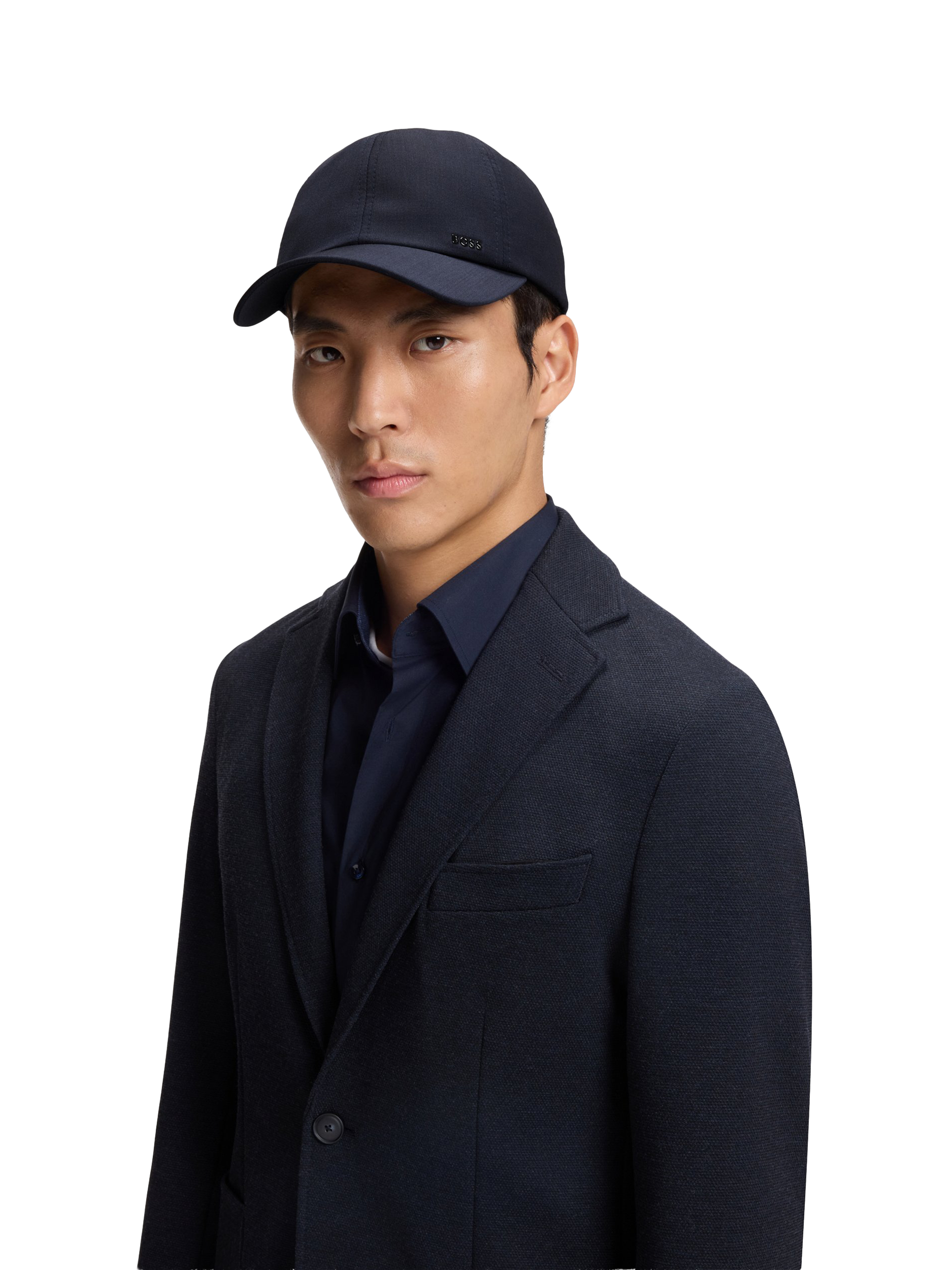 Product image 3 of 3, which shows BOSS Zed Wool Rich Baseball Cap, Dark Blue, One Size