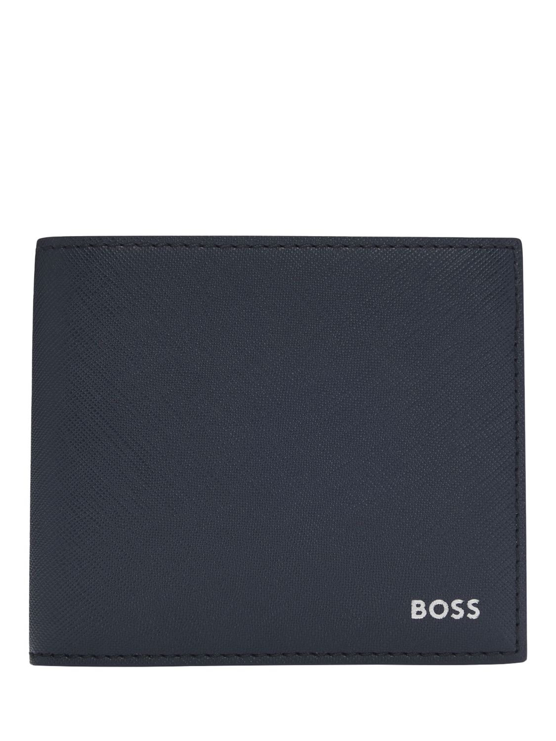 Product image 1 of 4, which shows BOSS Leather Embossed Logo Wallet, Open Blue, One Size