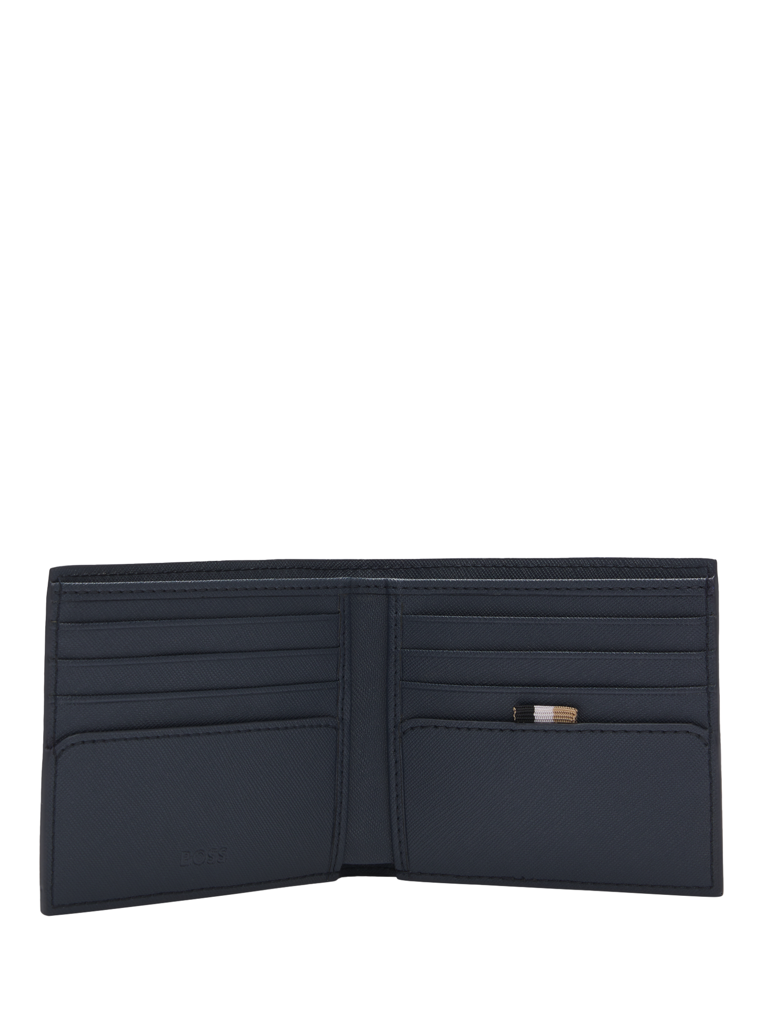 Product image 3 of 4, which shows BOSS Leather Embossed Logo Wallet, Open Blue, One Size