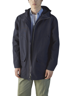 Maison Standards Flavien Cotton Blend Hooded Parka Coat, Navy, Navy