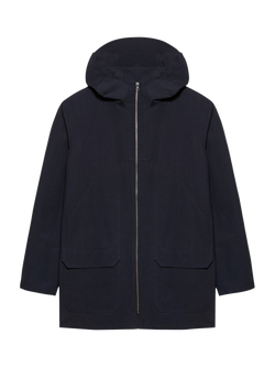 Maison Standards Flavien Cotton Blend Hooded Parka Coat, Navy - view 2, Navy
