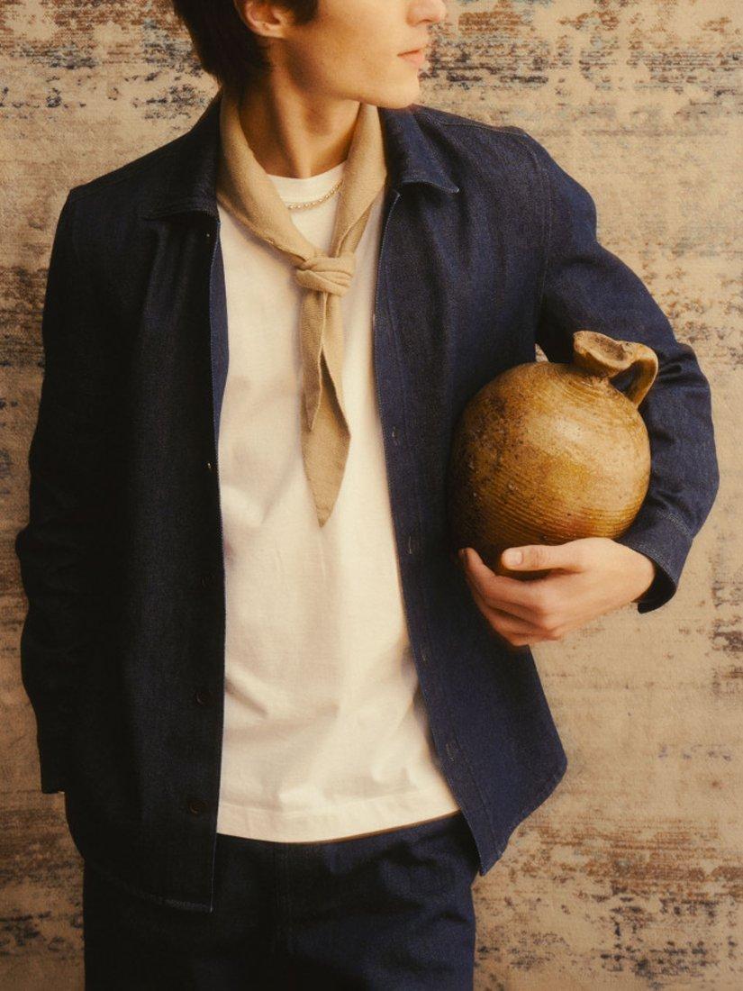 Product image 2 of 4, which shows Maison Standards Gaston Denim Overshirt, Blue, S