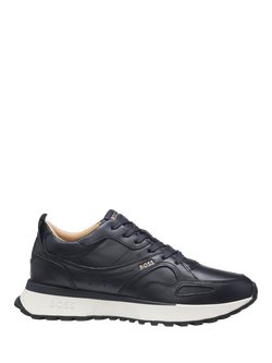 HUGO BOSS BOSS Jonah Lace Up Leather Trainers, Navy, Navy